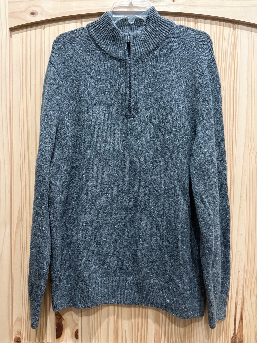 Sonoma Men's Dark Gray Half-Zip Mock Neck Sweater - Size XL
